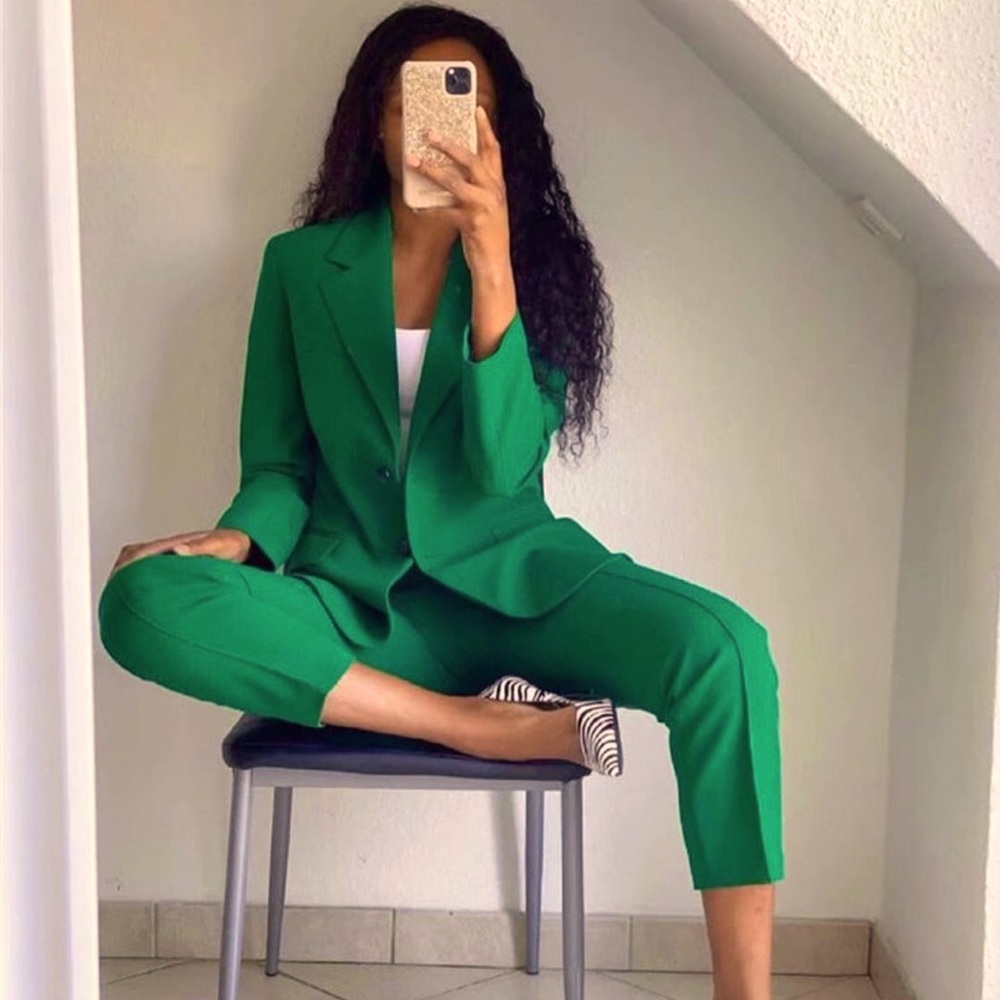 Zara Set - Green Blazer & Ankle Pants